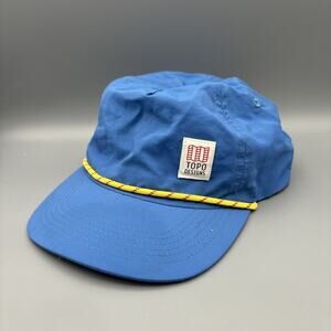 Topo Designs Hat Cap Blue Lightweight Nylon Adjustable Strapback OSFM